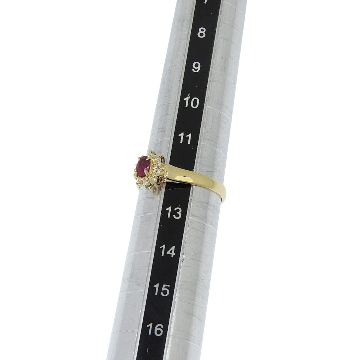 ルビーリング R0.28/D0.06 イエローゴールド K18YG 2.0g