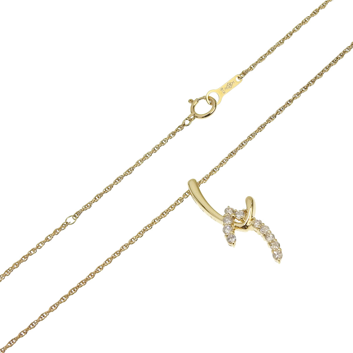 Diamond necklace D0.30 Yellow gold K18YG 3.8g