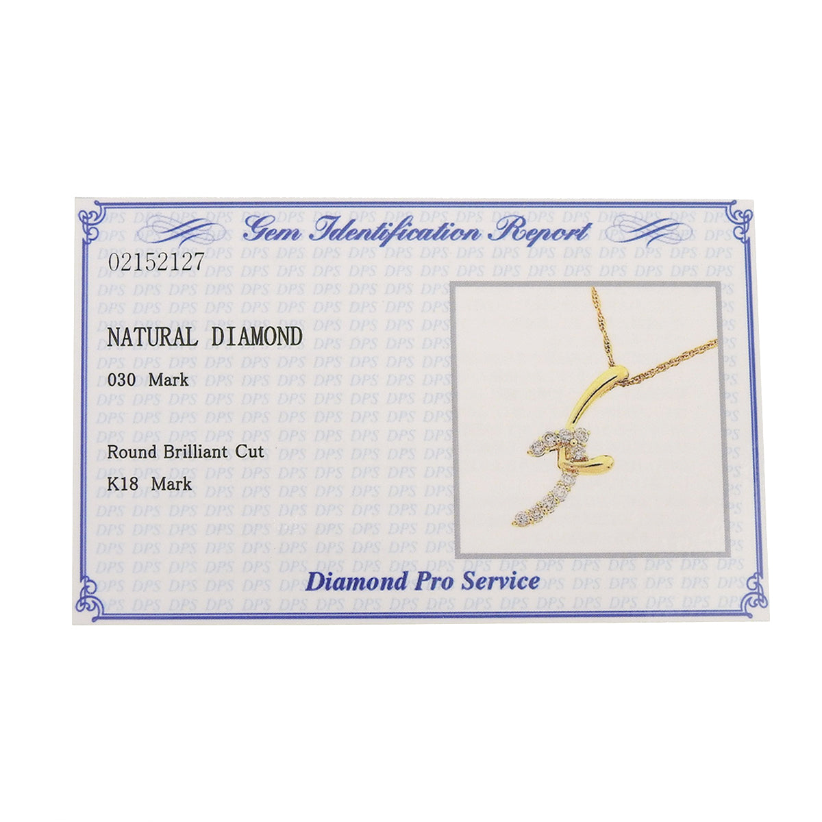 Diamond necklace D0.30 Yellow gold K18YG 3.8g