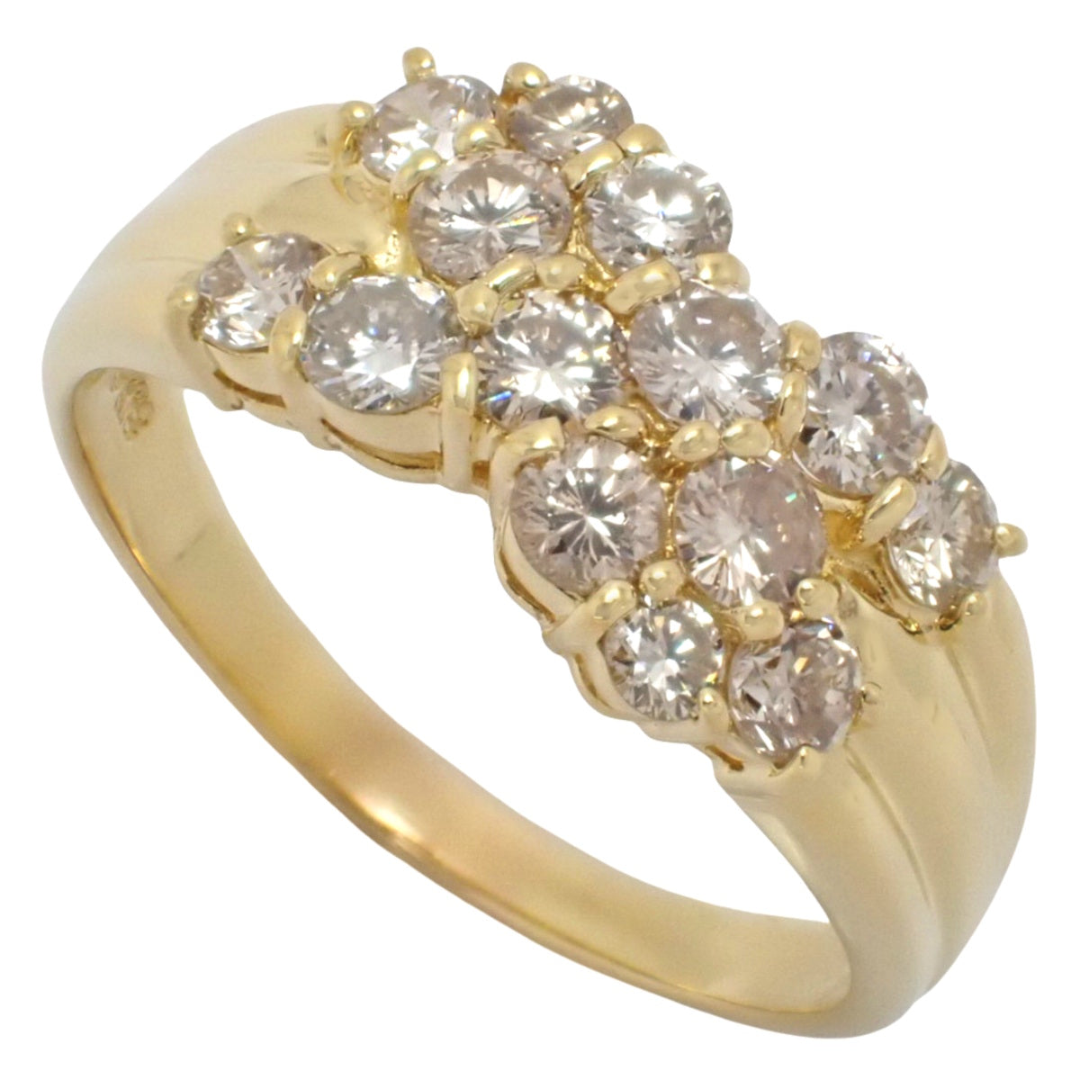 ダイヤモンド リング D1.04 イエローゴールド K18YG 17(57)号 4.9g