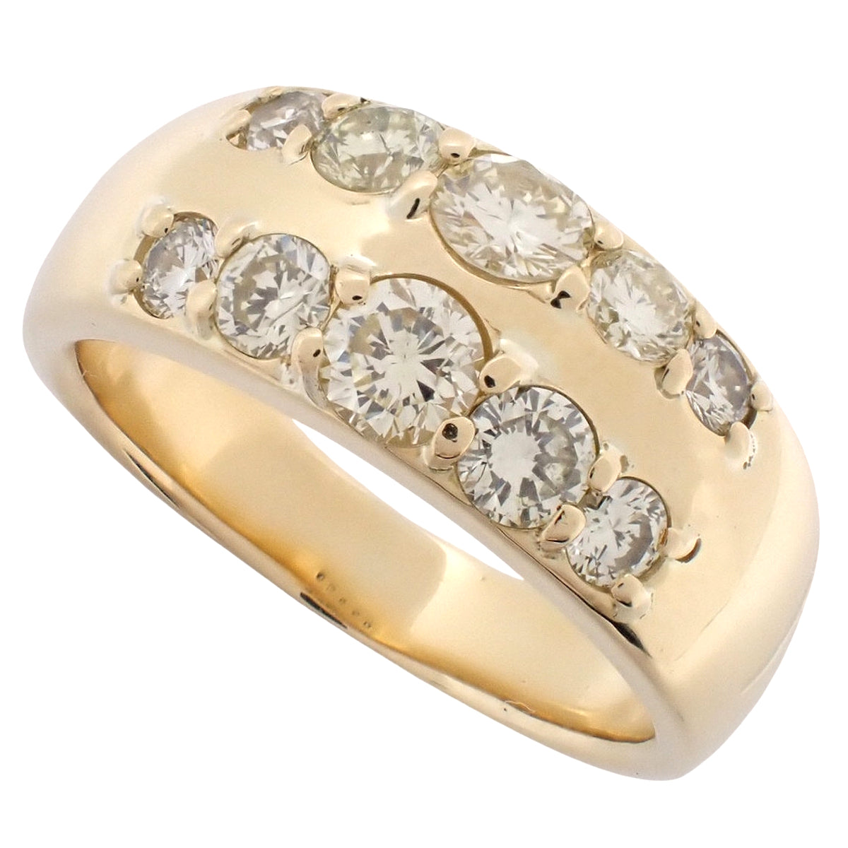 ダイヤモンドリング D0.961 イエローゴールド K18YG 12(52)号 10.0g