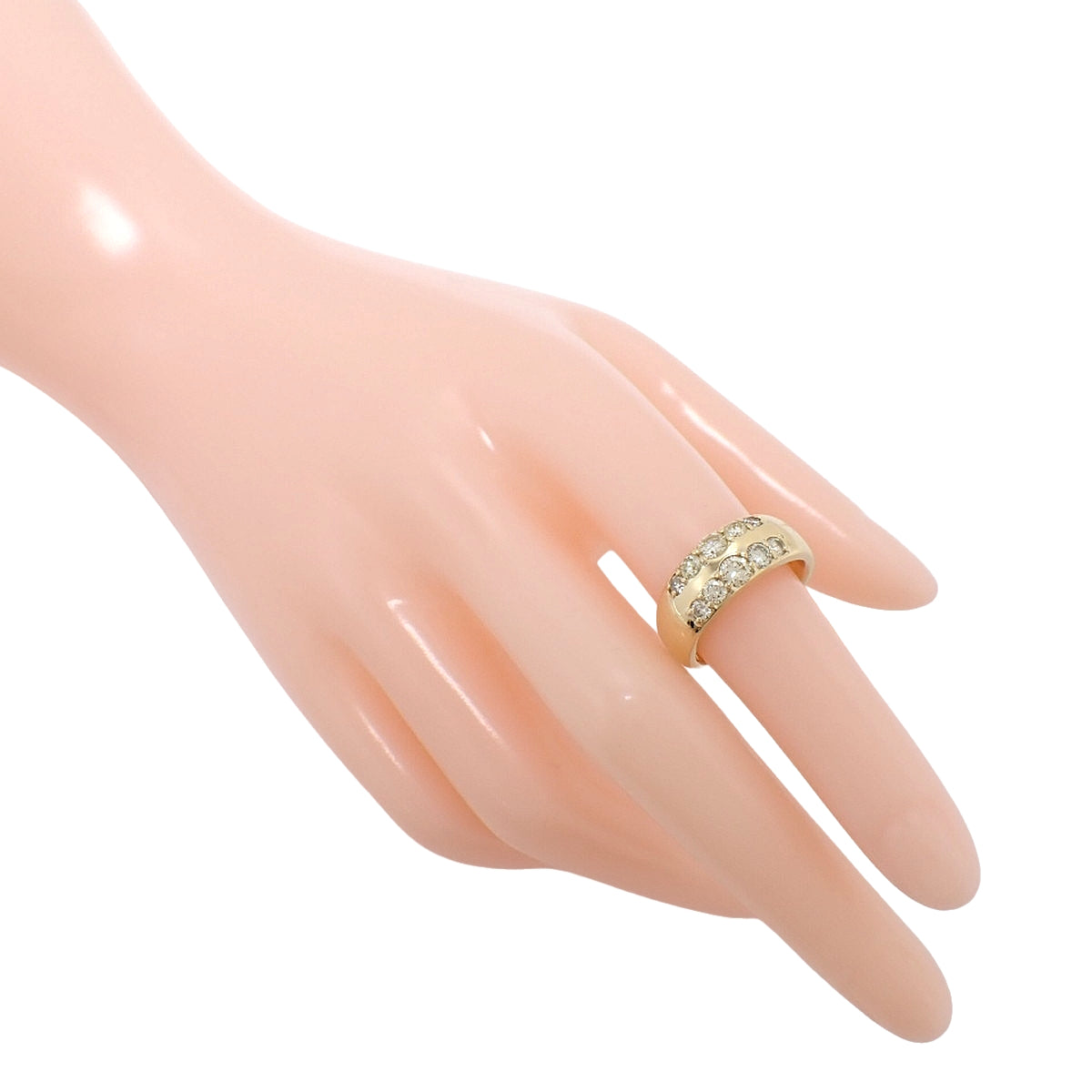 ダイヤモンドリング D0.961 イエローゴールド K18YG 12(52)号 10.0g