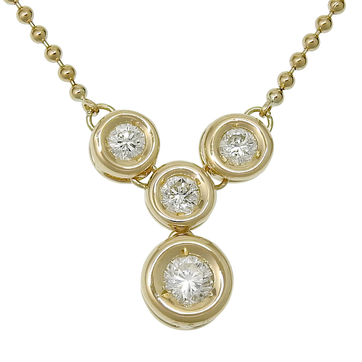 Diamond necklace D0.30 Yellow gold K18YG 3.8g