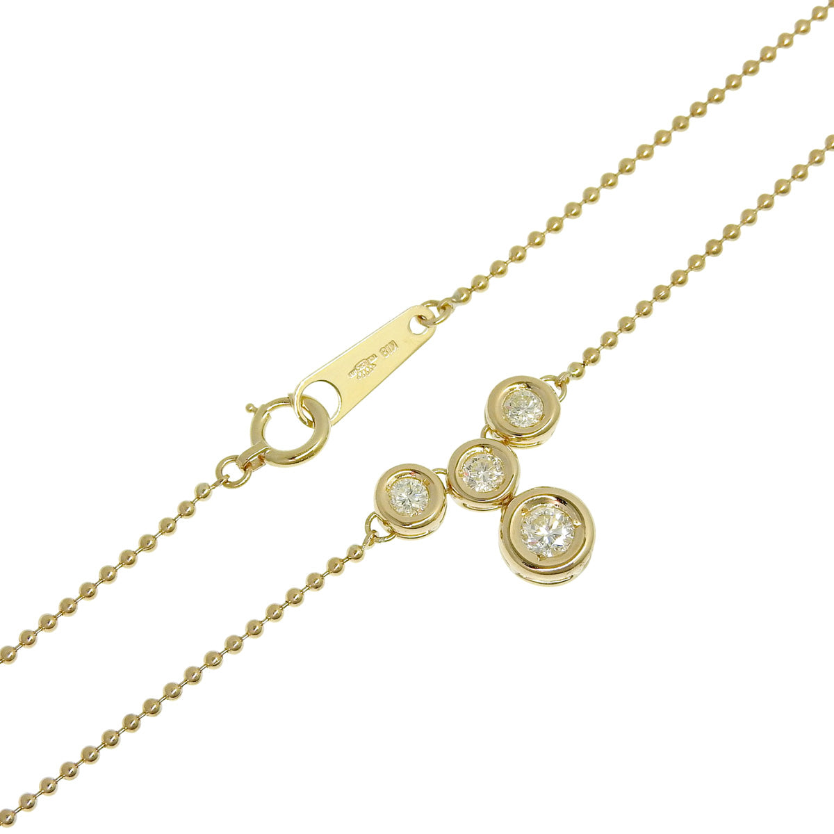 Diamond necklace D0.30 Yellow gold K18YG 3.8g