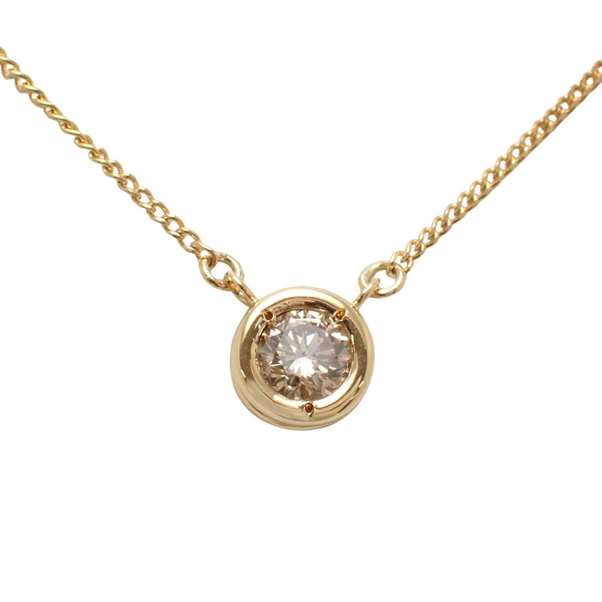 Diamond Necklace D0.34 Yellow Gold K18YG 2.5g