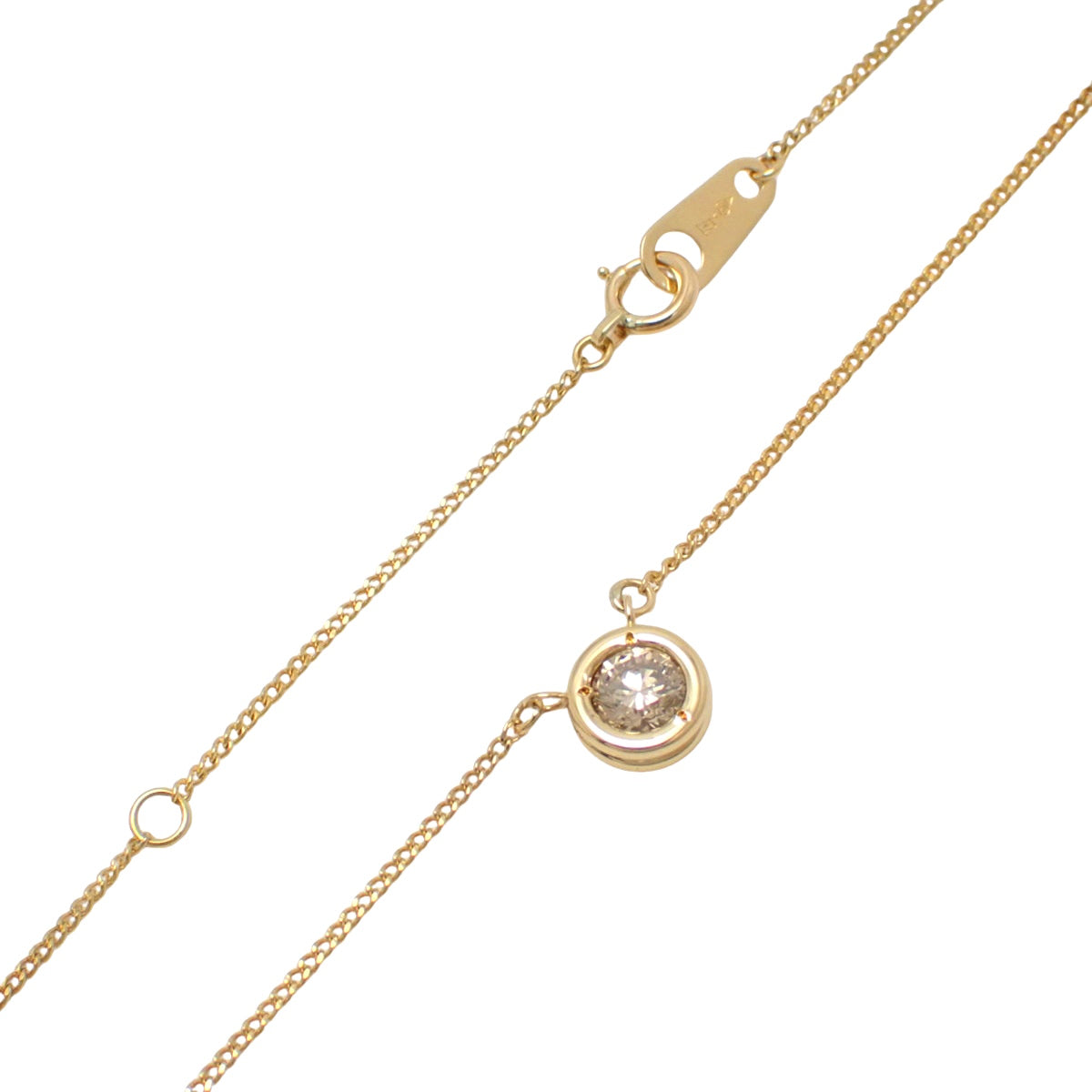 ダイヤモンドネックレス D0.34 イエローゴールド K18YG 2.5g