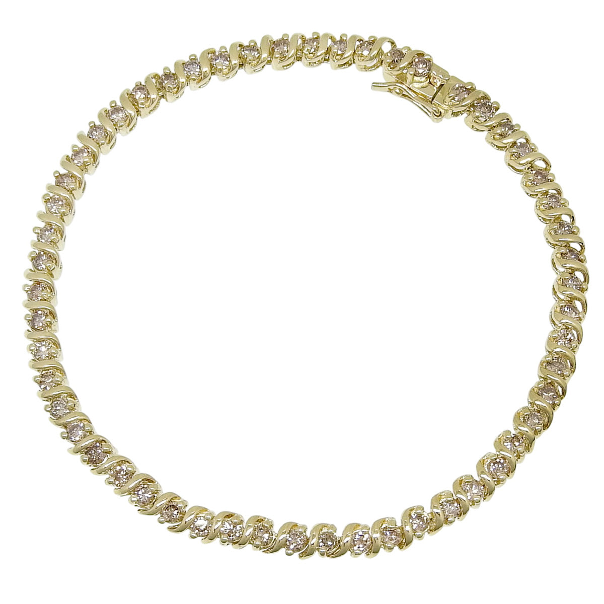 ダイヤモンド テニスブレスレット D2.00 イエローゴールド K18YG 10.4g