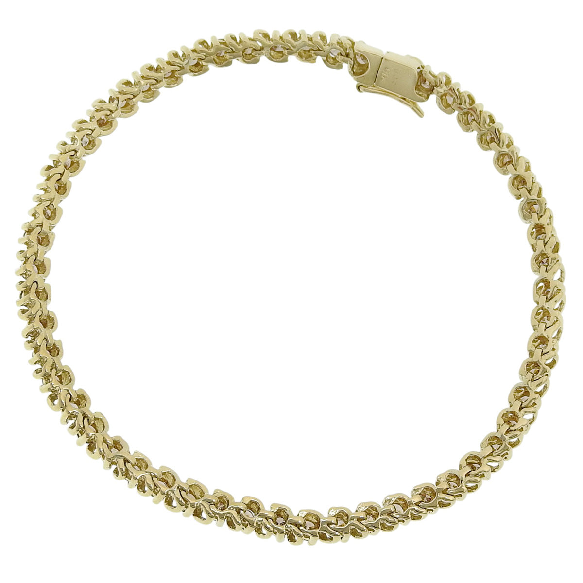 ダイヤモンド テニスブレスレット D2.00 イエローゴールド K18YG 10.4g