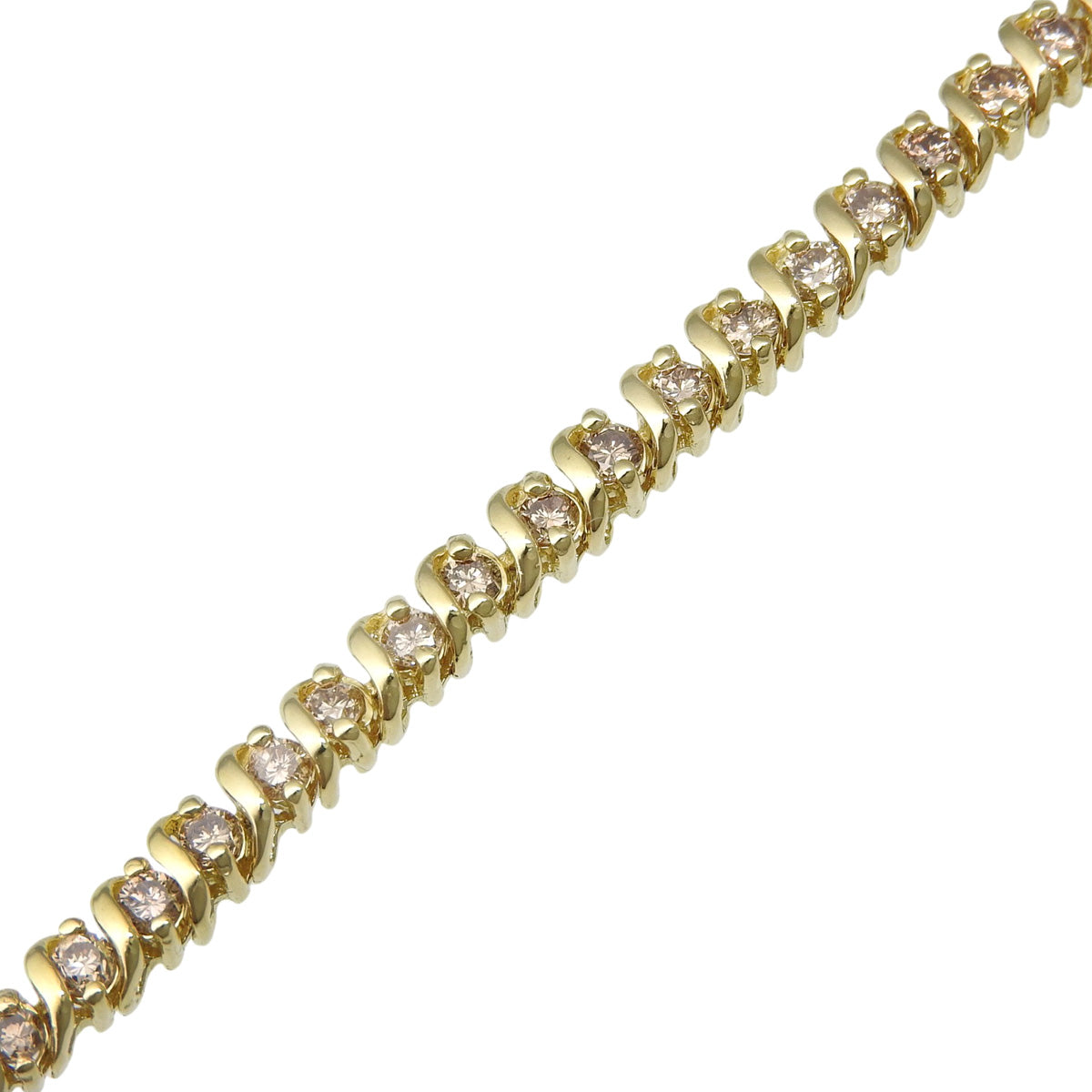 钻石网球手链 D2.00 18K黄金 K18YG 10.4克