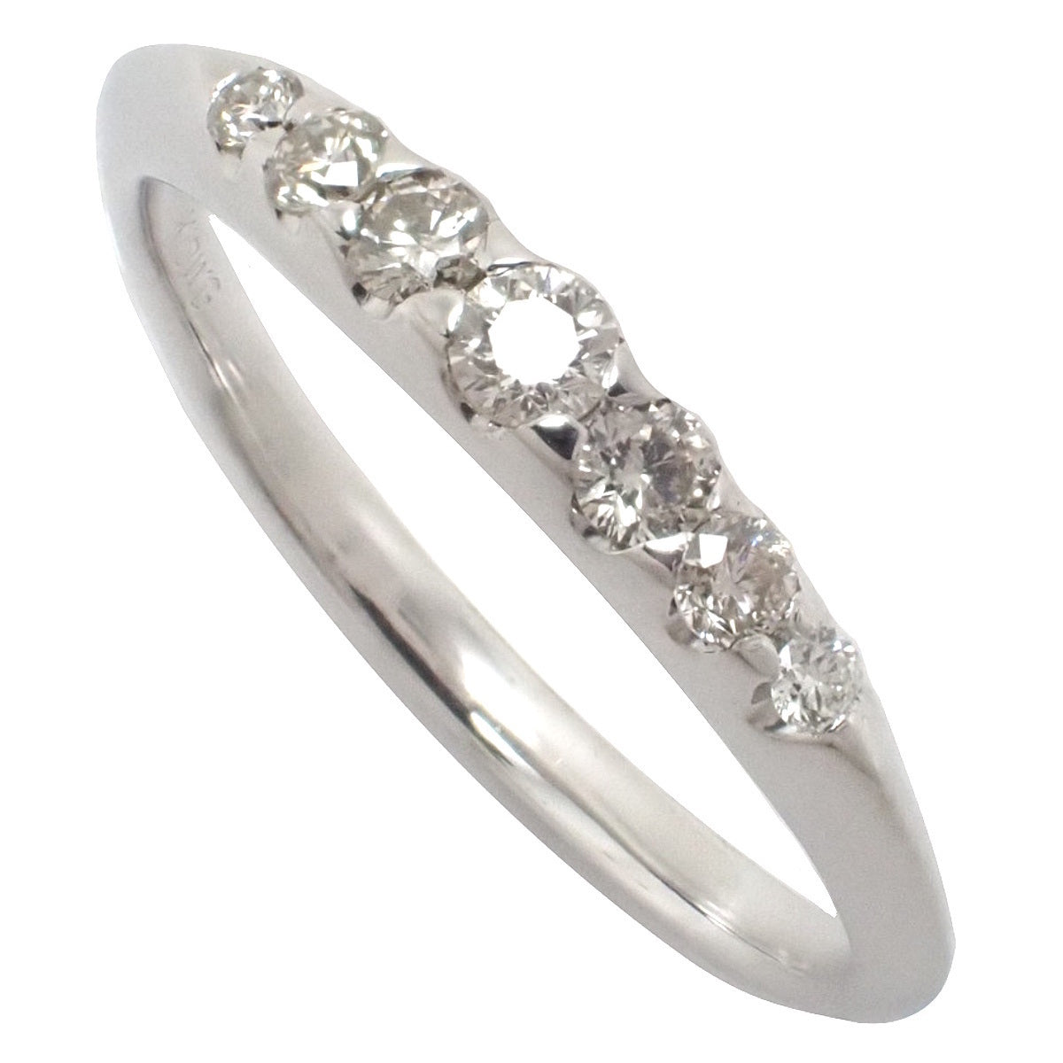 Diamond Ring D0.20 White Gold K18WG Size 12 (US 6) 2.6g