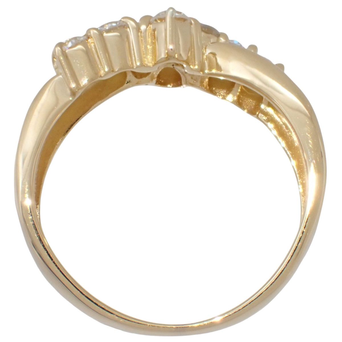 Diamond Flower Motif Ring D0.500 Yellow Gold K18YG Size 10 (US 5) 3.9g