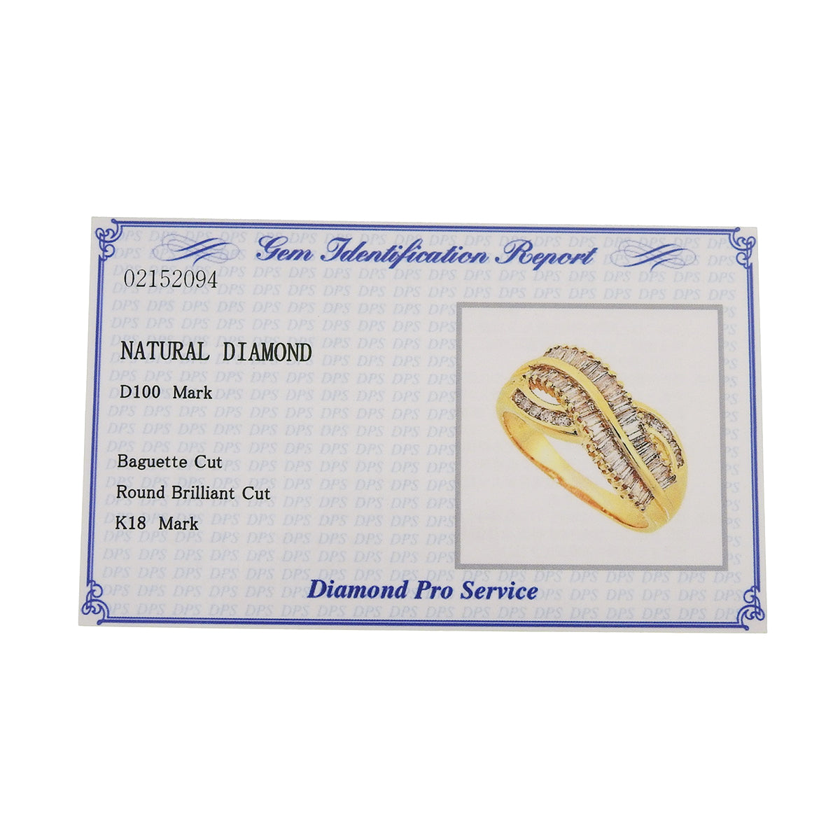 长方形切割钻石戒指，D1.00，18K黄金，5.2克