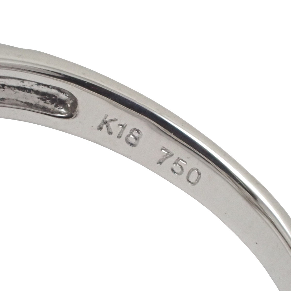 ダイヤモンド ハートリング D0.50 ホワイトゴールド K18WG 13(53)号 3.6g