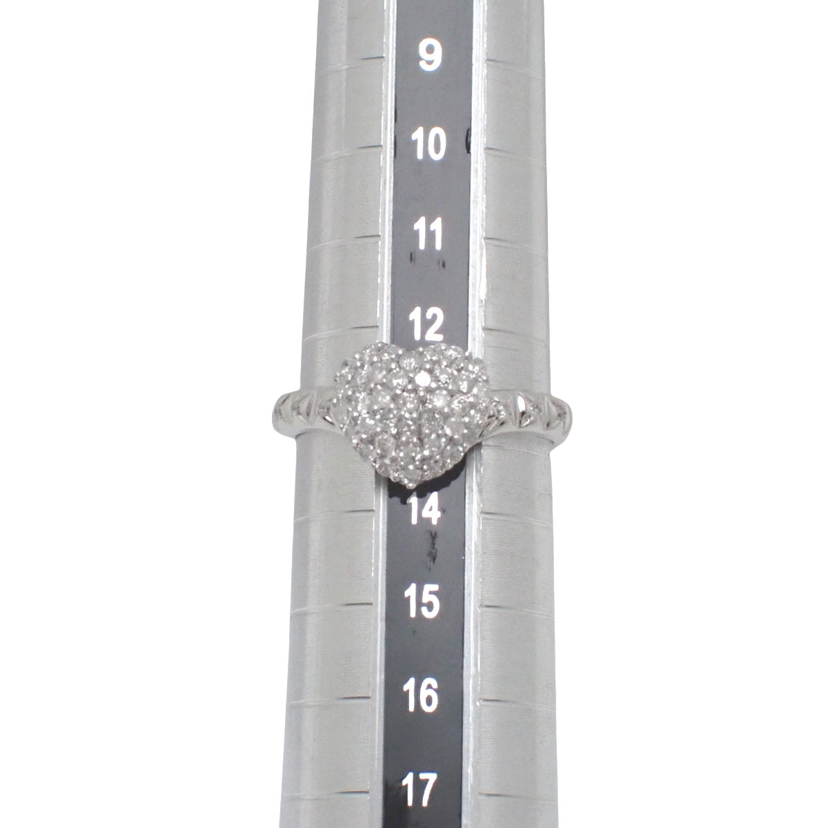 Diamond Heart Ring D0.50 White Gold K18WG Size 13 (US 6.5) 3.6g