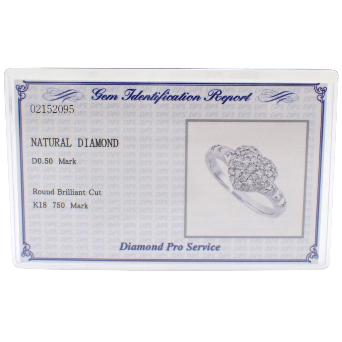 ダイヤモンド ハートリング D0.50 ホワイトゴールド K18WG 13(53)号 3.6g