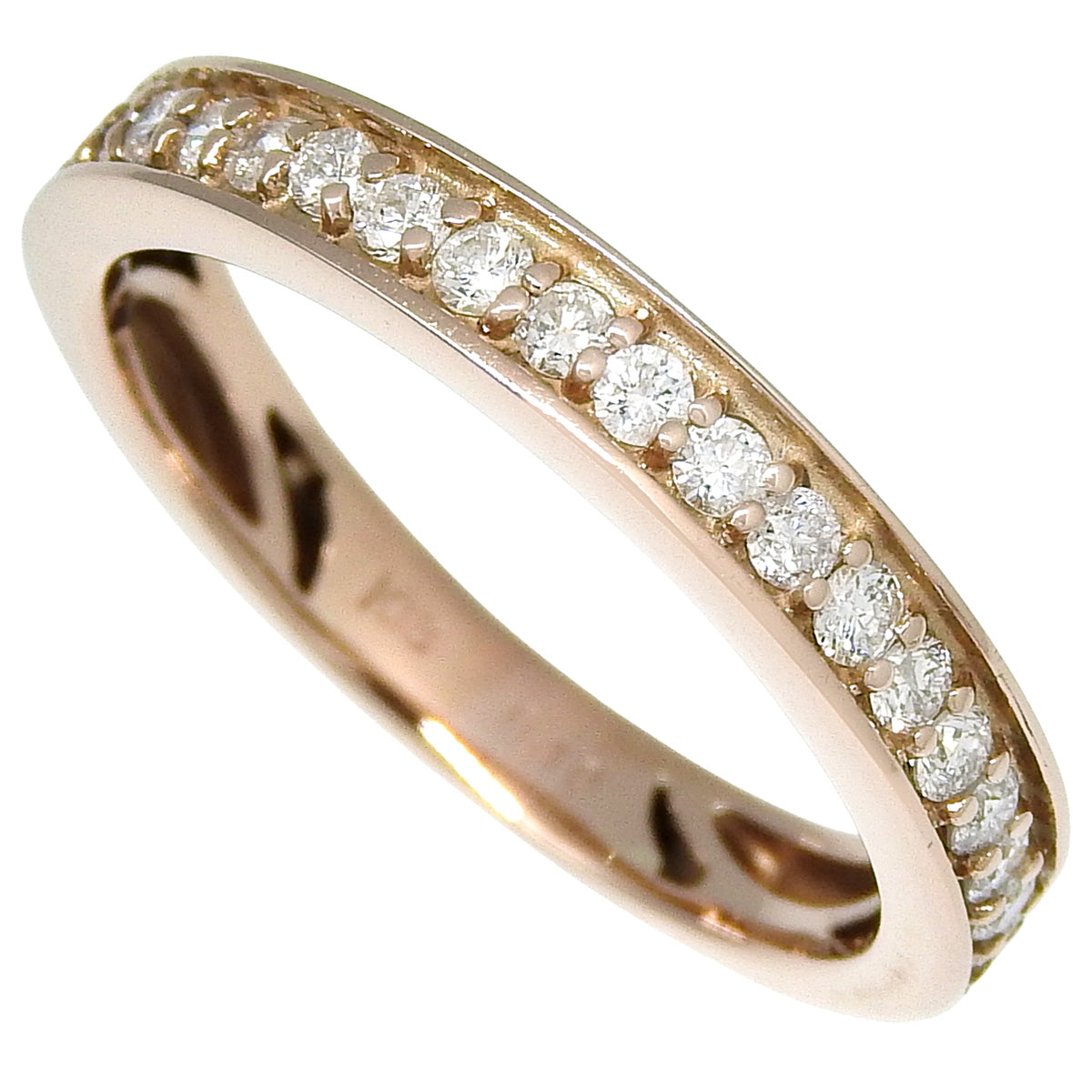 Half Eternity Diamond Ring D0.40 K18PG Size 14 (54) 3.6g