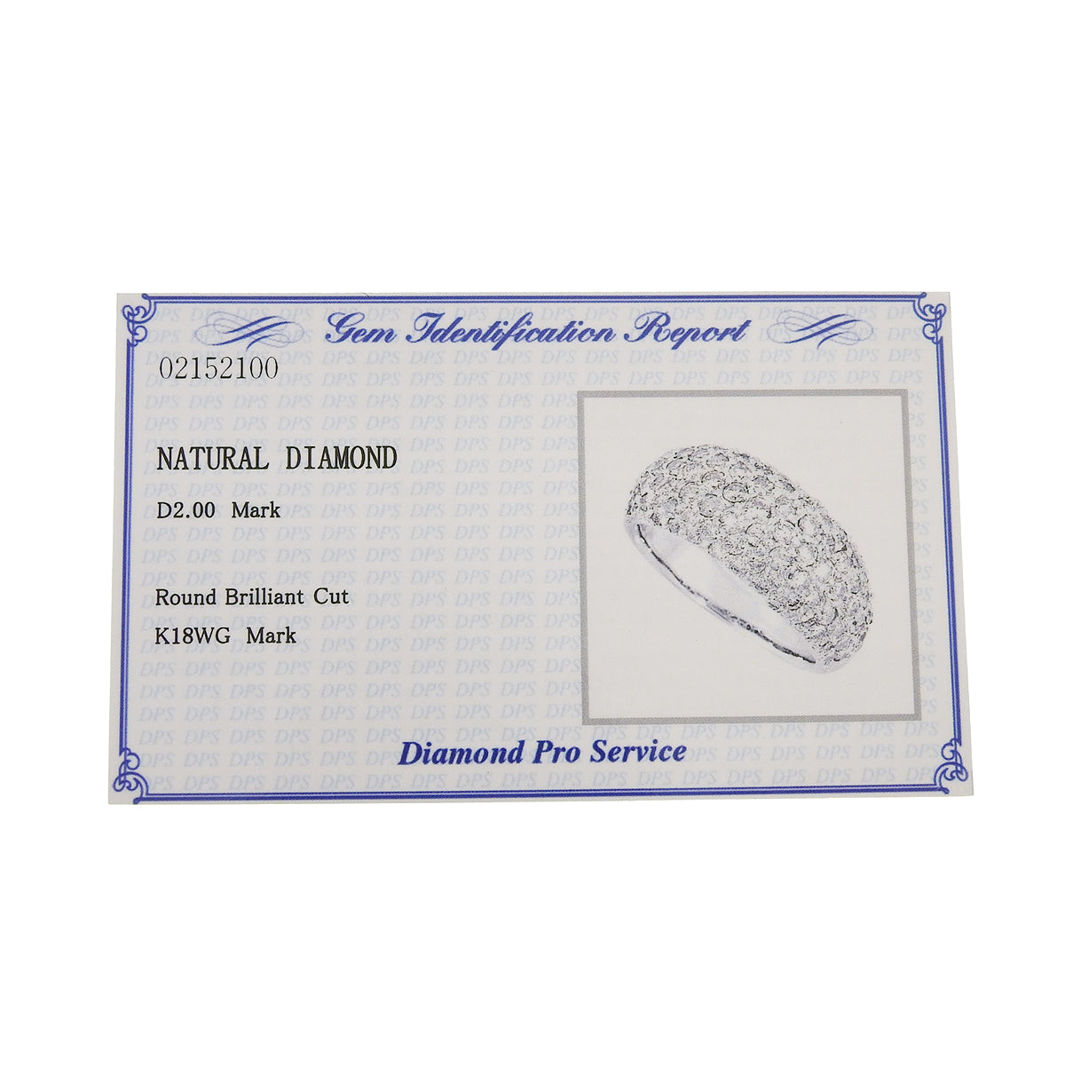 Half Pavé Ring D2.00 White Gold K18WG 7.4g