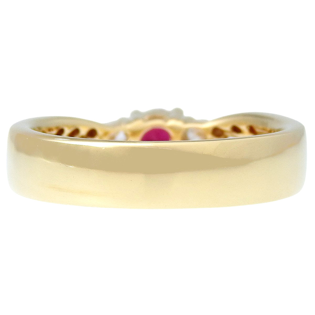 Ruby and diamond ring, R0.42/D0.17, 18K yellow gold, 5.2g