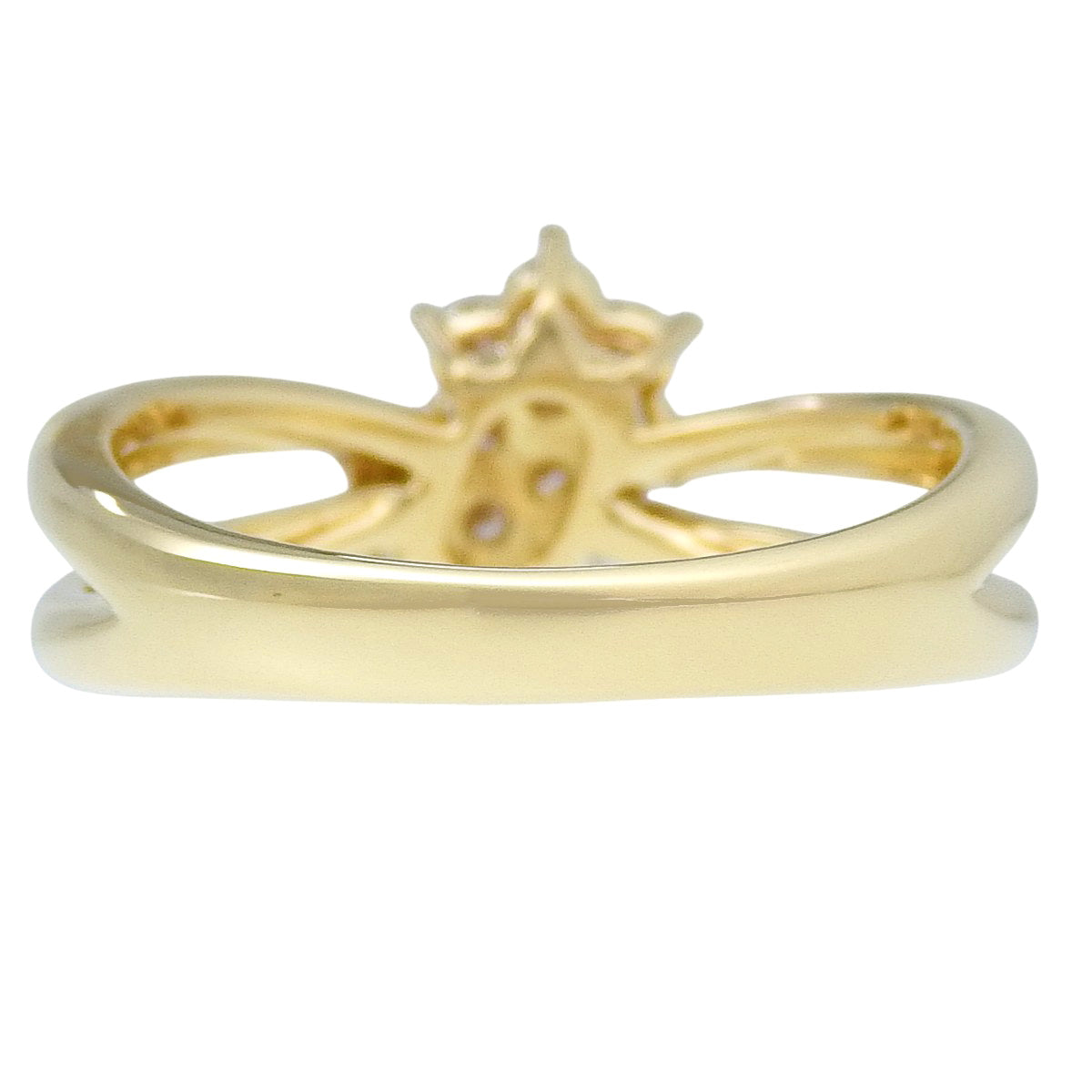 フラワー ダイヤ リング D0.30 イエローゴールド K18YG 4.9g