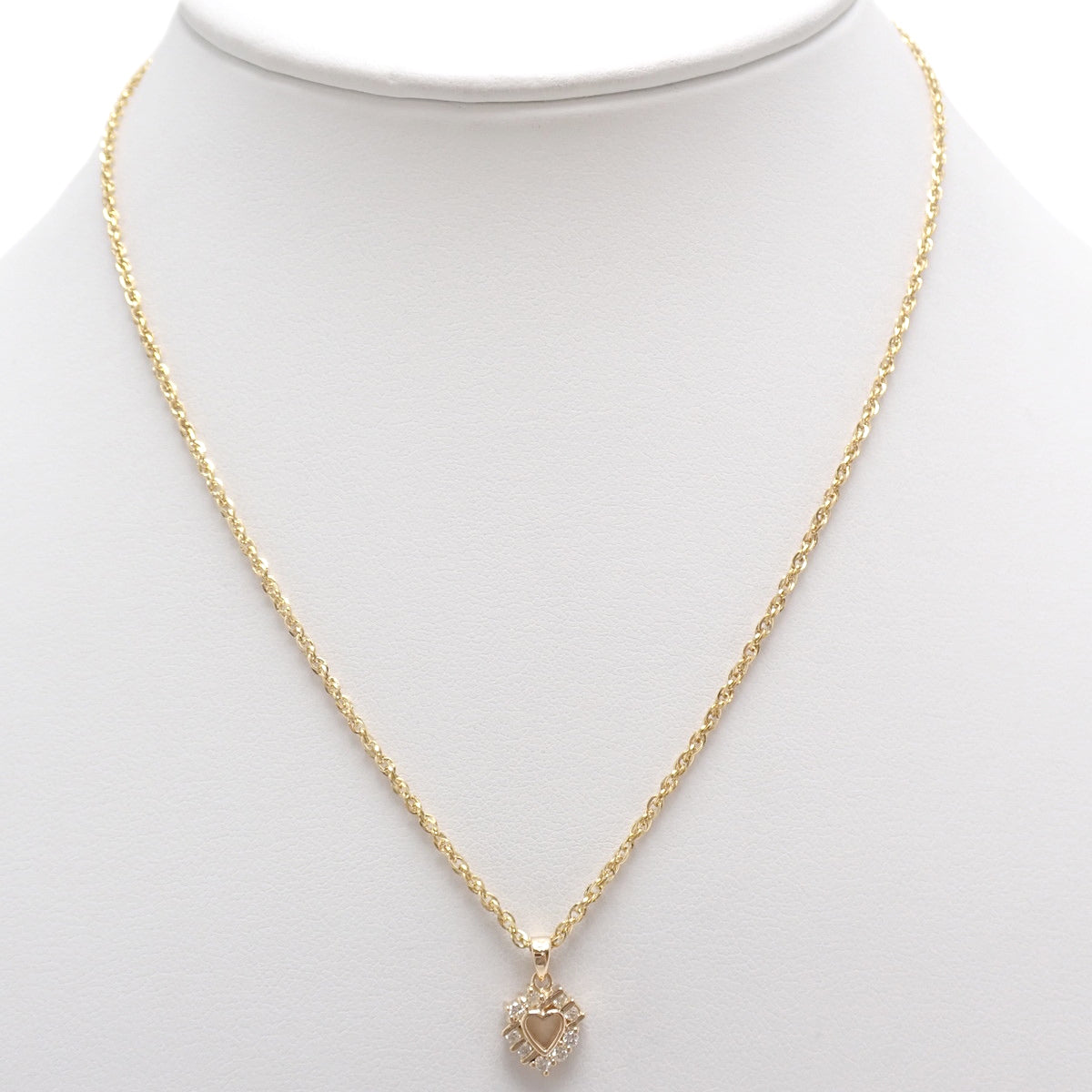 ダイヤモンド ハートネックレス D0.15 イエローゴールド K18YG 4.6g