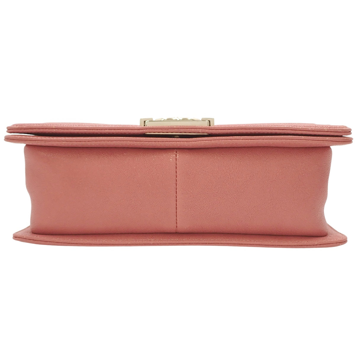 Boy Chanel 鱼子酱纹皮革 Chevron 链条肩背包，粉米色