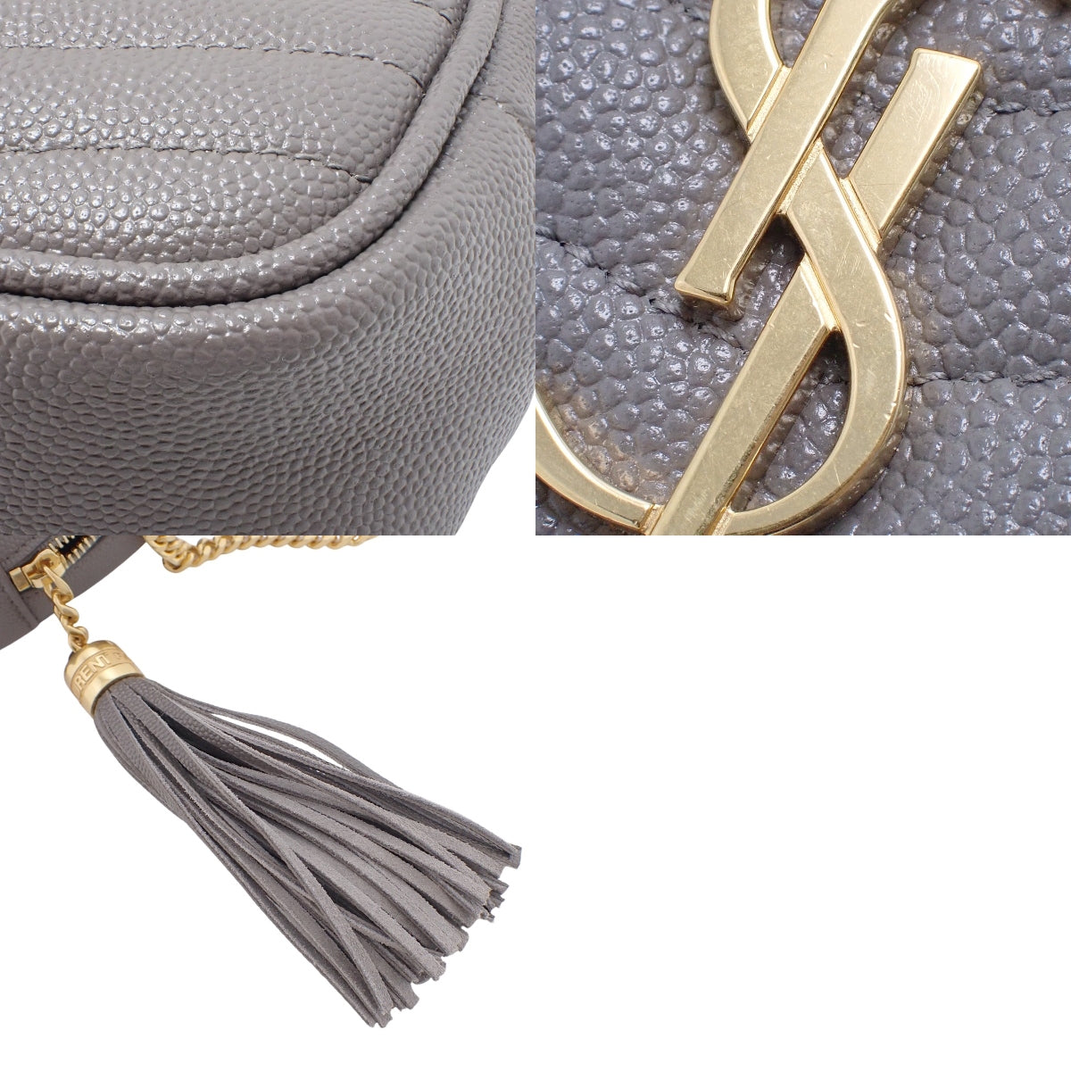 Lou Mini Bag, Leather, Gray, 612579