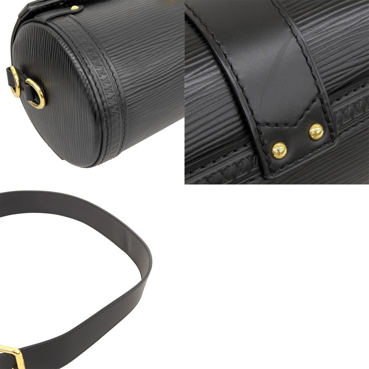 Epi Papillon 旅行箱，Epi 黑色皮革 M58655