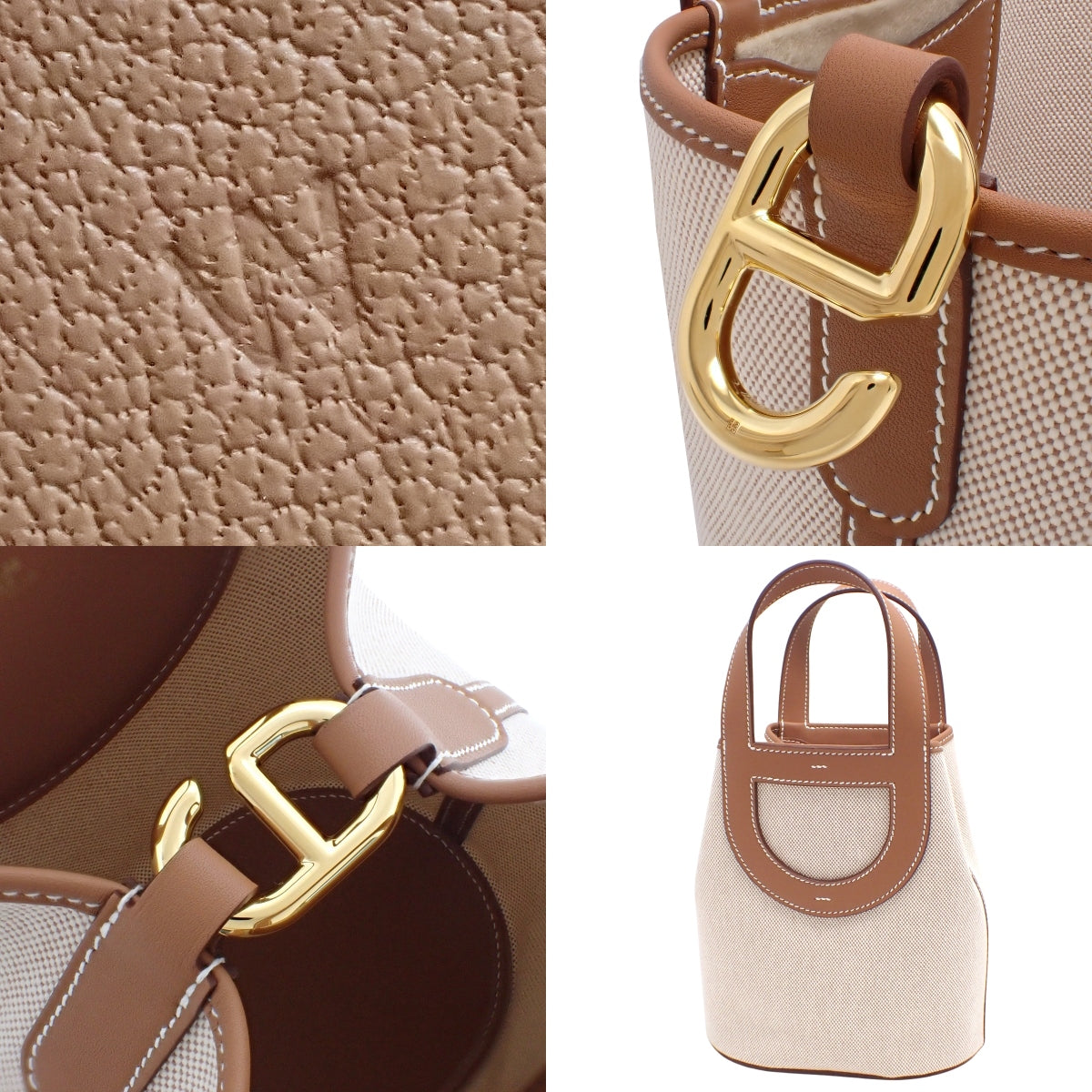 [Unused] In the Loop 18 Toile H, Swift Leather, Ecru, Gold, Gold Hardware, Double Stamp