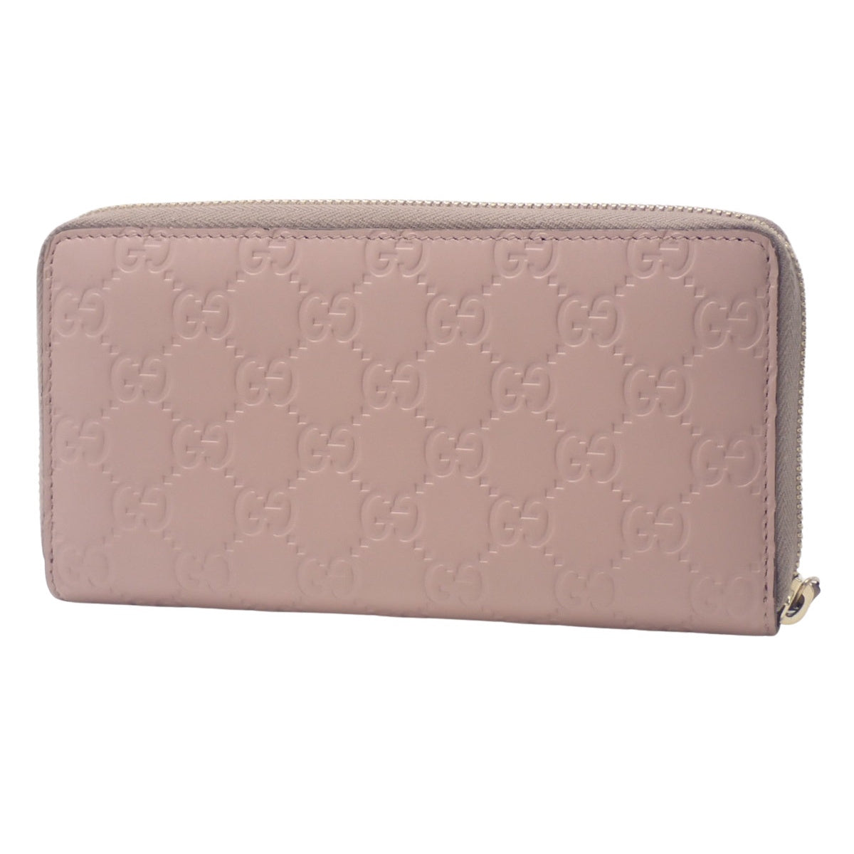 Guccissima Round Zip Long Wallet Pink Beige 388680