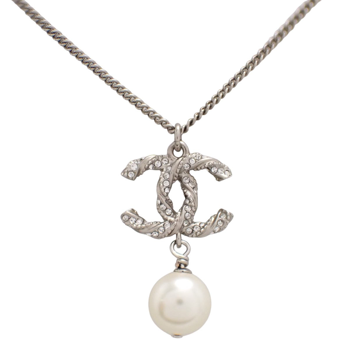 ココマーク パールネックレス メタル ラインストーン