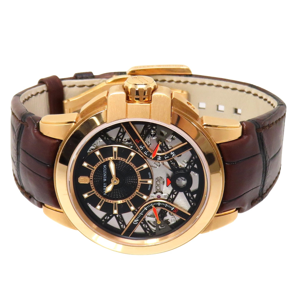 オーシャンバイレトログラード OCEABI42RR001 RG/革 シルバー 自動巻き メンズ