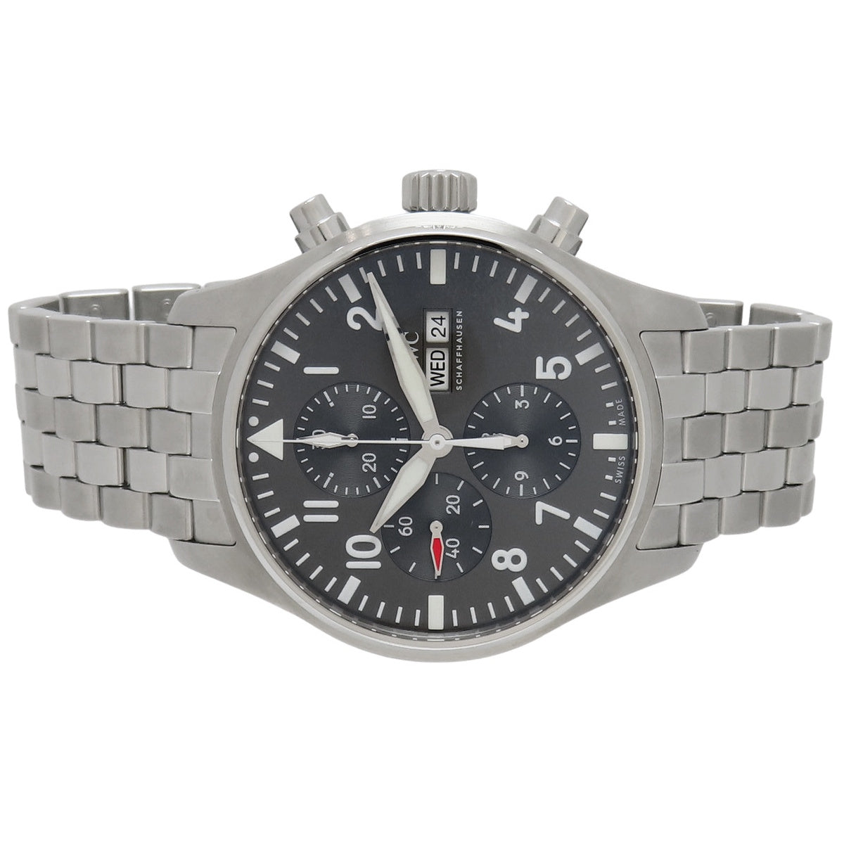 パイロットウォッチ クロノグラフ スピットファイア IW377719 SS グレー 自動巻き メンズ