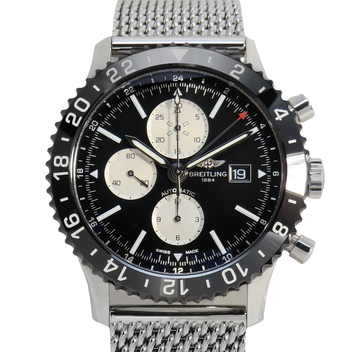 クロノライナー Y24310 SS ブラック 自動巻き メンズ