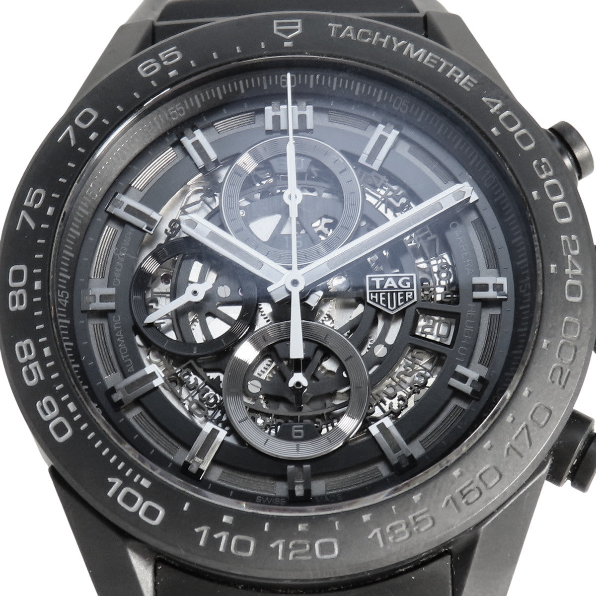 カレラ キャリバーホイヤー01 CAR2A91 CE/ラバー ブラック 自動巻き メンズ