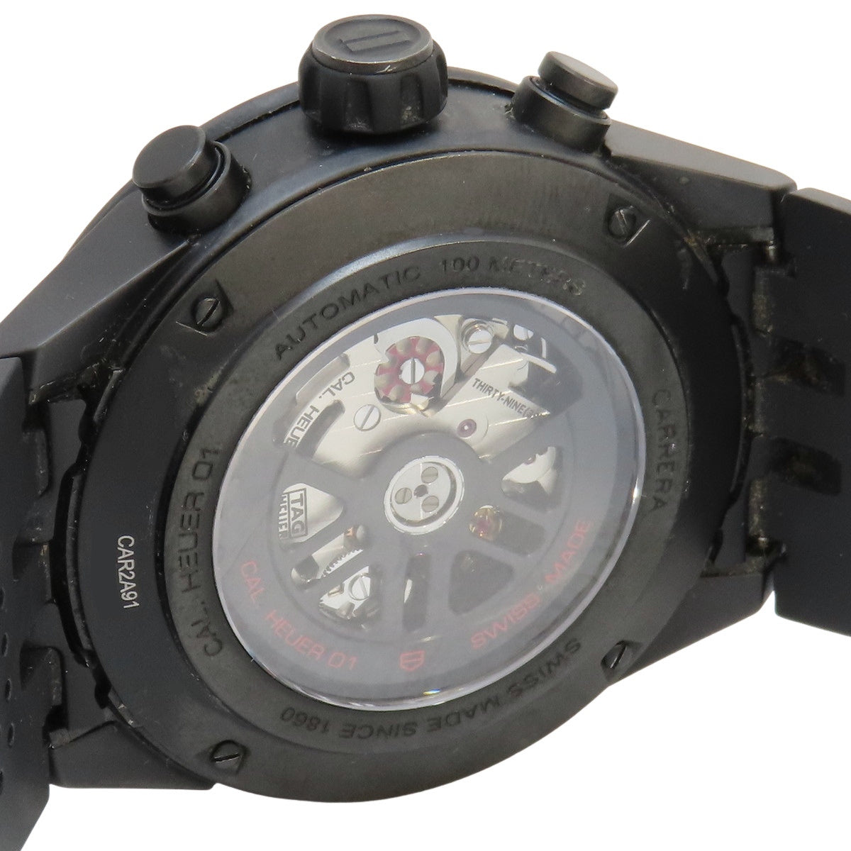 カレラ キャリバーホイヤー01 CAR2A91 CE/ラバー ブラック 自動巻き メンズ