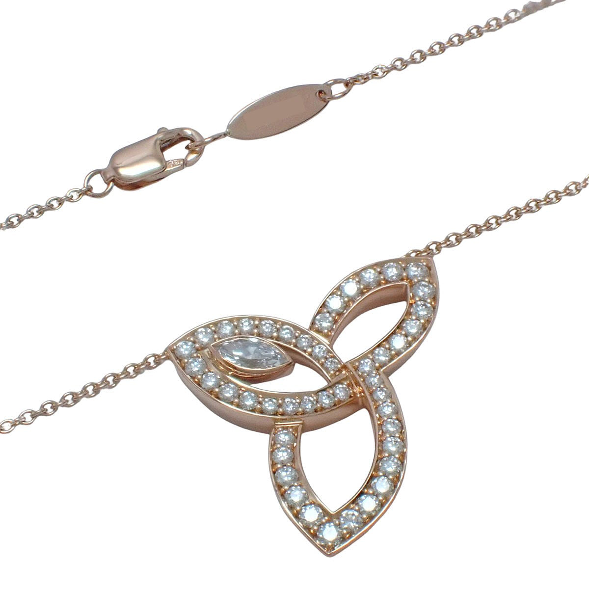 Lily Cluster Pendant with Diamonds and Pink Gold in 18K Pink Gold