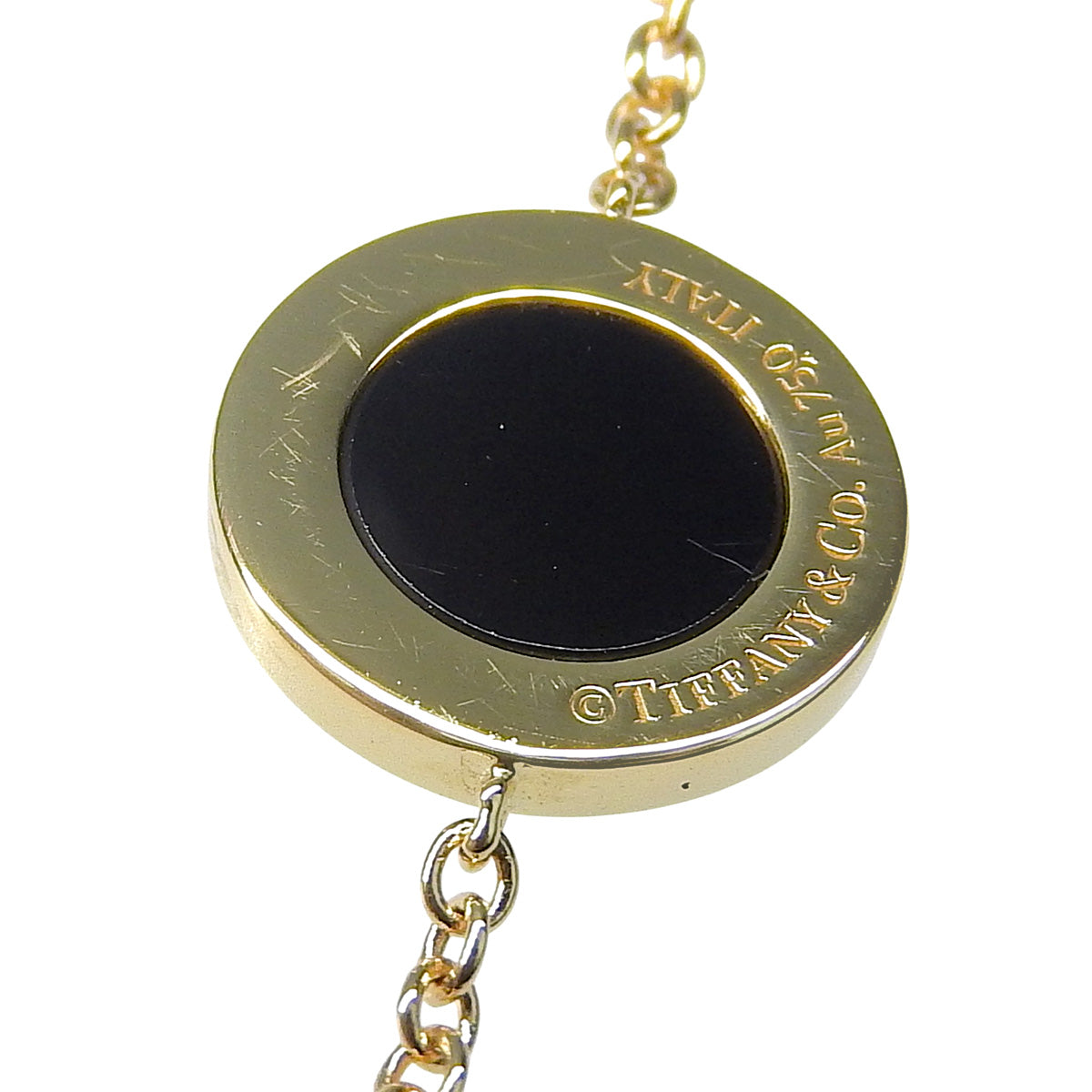 T Two サークル ブレスレット オニキス/ダイヤモンド イエローゴールド K18YG 2.9g