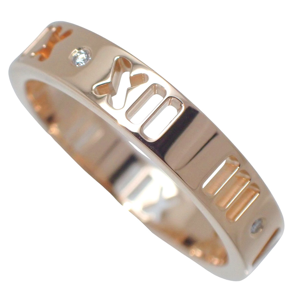 Atlas ring in pink gold and diamonds in 18K pink gold.