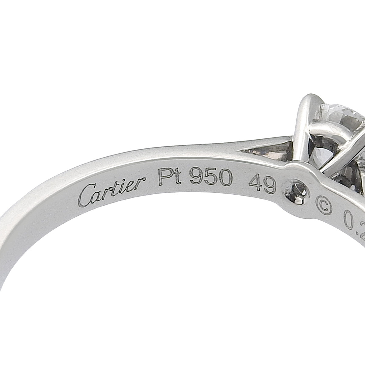 Solitaire ring with diamond, D0.23, platinum, Pt950, 2.5g