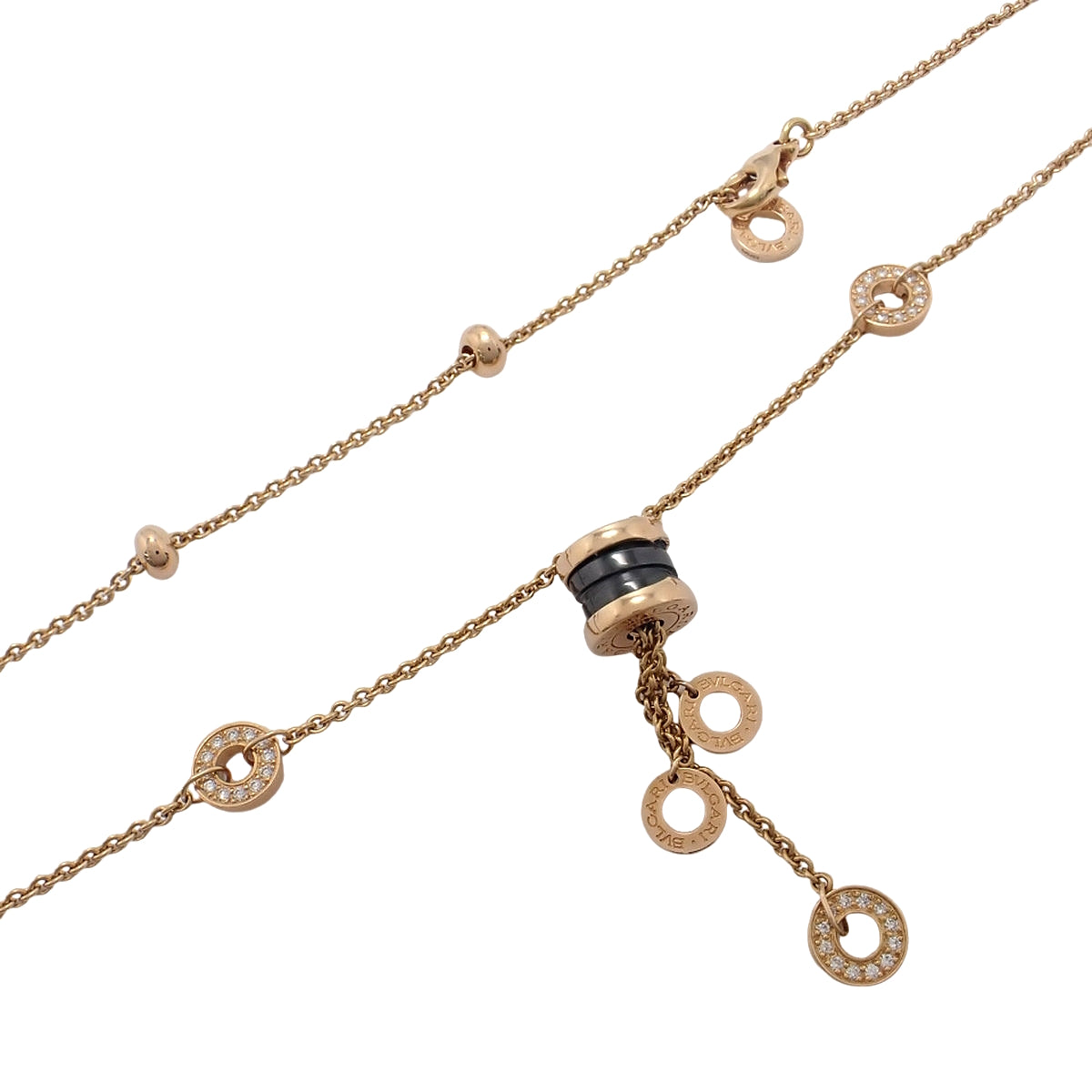 ビー・ゼロワン エレメント ネックレス ダイヤモンド K18PG セラミック 17.7g