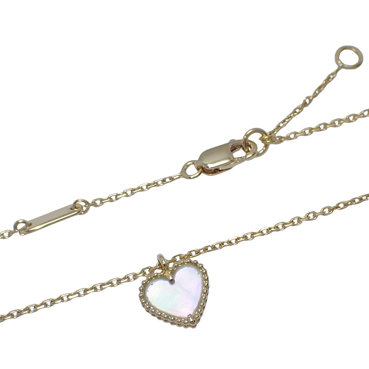 18K黄金镶嵌珍珠母贝的甜美阿尔罕布拉心形项链