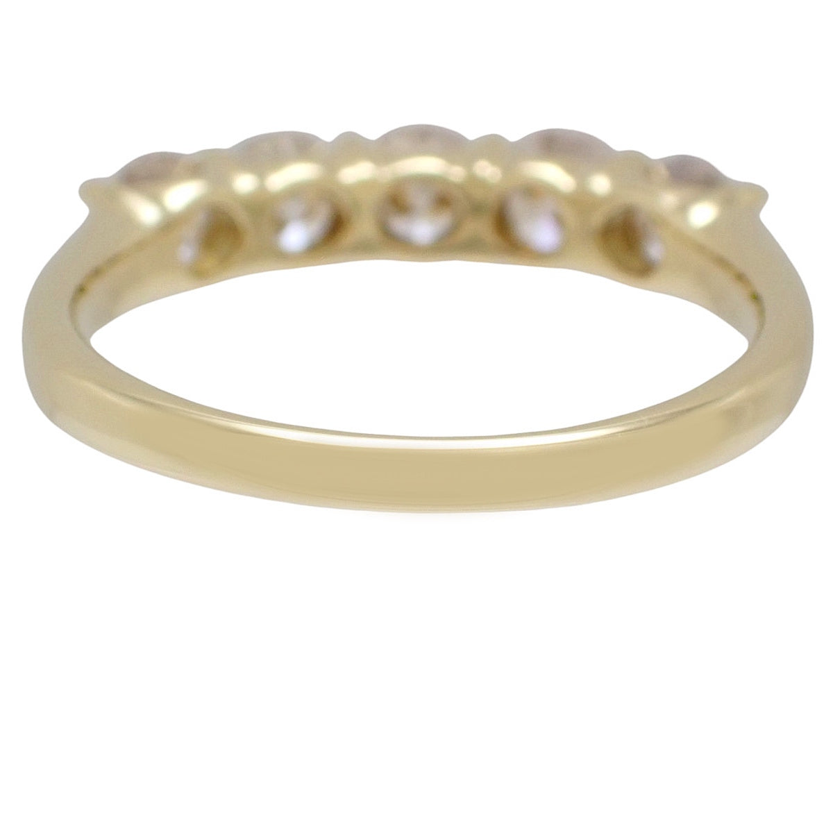 5颗钻石戒指 D1.00 18K黄金 10(50)号 2.7g