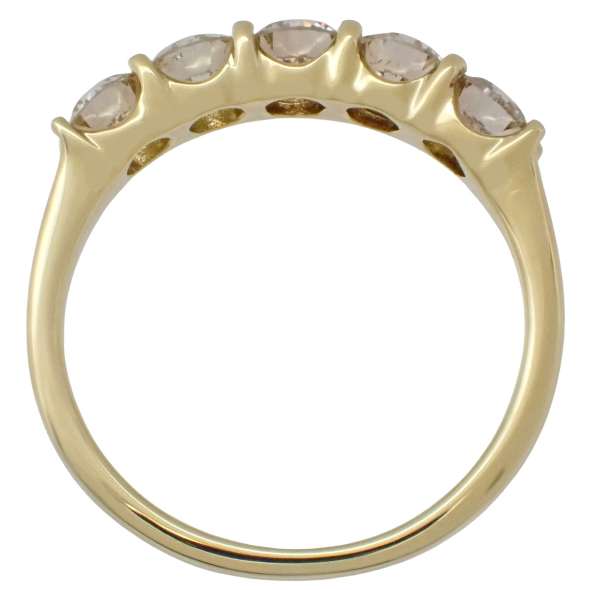 5-Stone Diamond Ring D1.00 K18YG Yellow Gold Size 10 (US 5) 2.7g
