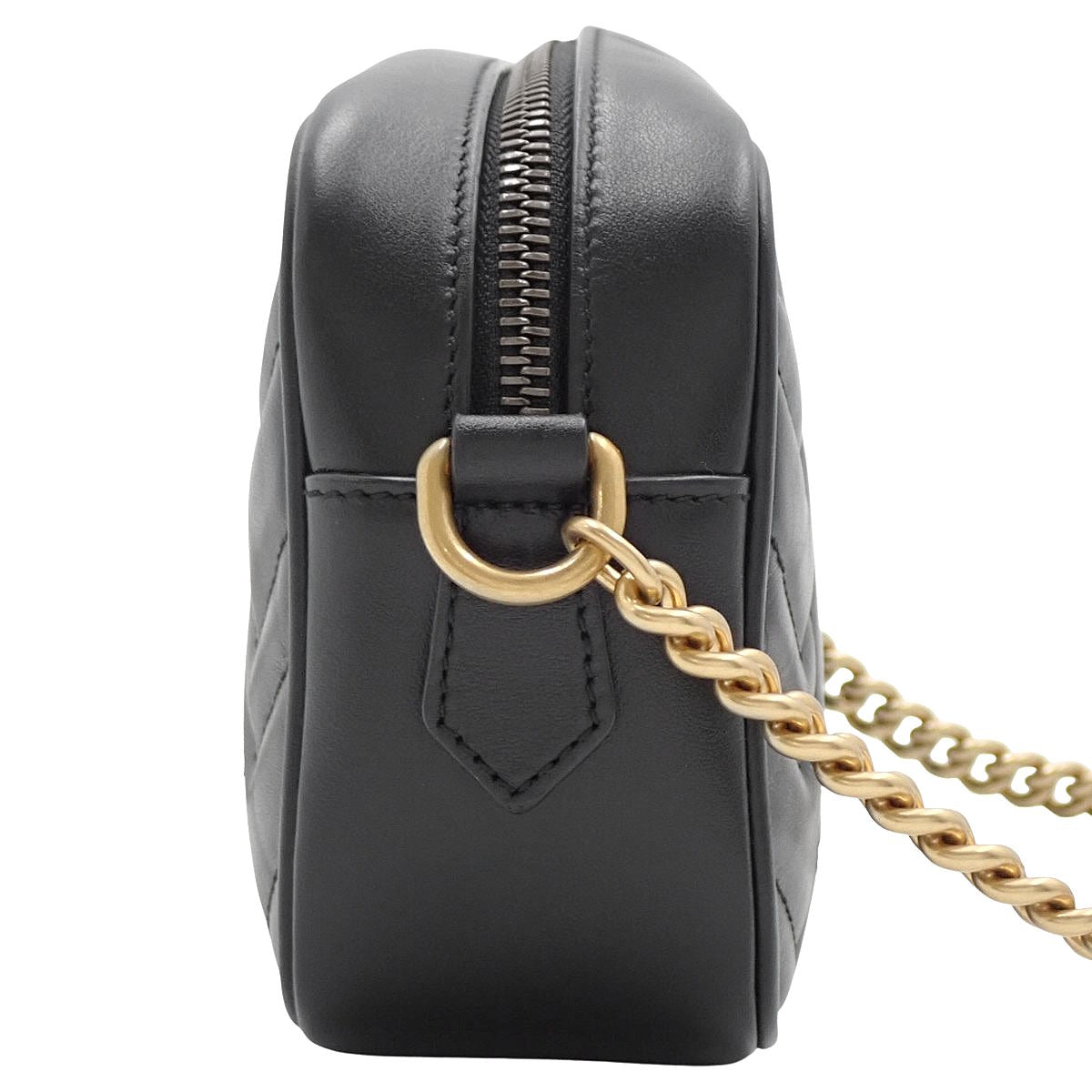 GGマーモント キルティング ミニバッグ レザー ブラック 448065