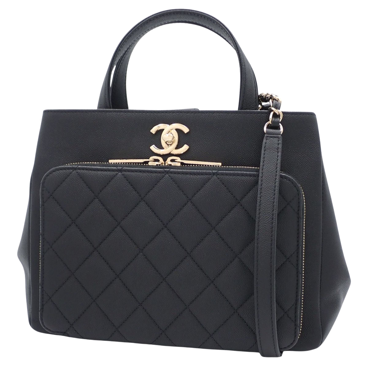 マトラッセ アフィニティ スモール キャビアスキン ブラック A93750 2WAY ショルダー 肩掛け 斜め掛け