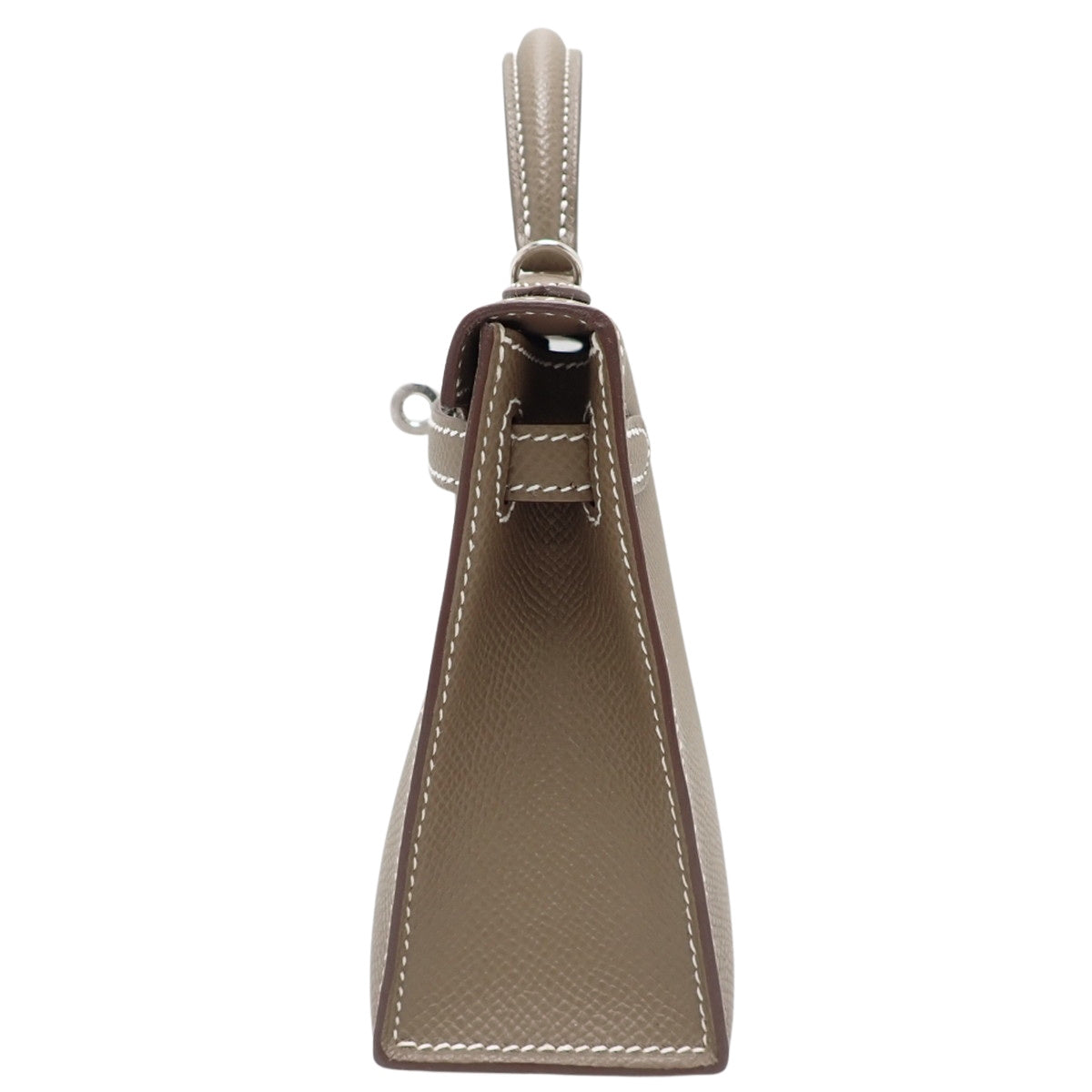 [Unused] Mini Kelly 2 Epsom Leather, Etoupe/Etoupe, Silver Hardware, Double Stamp