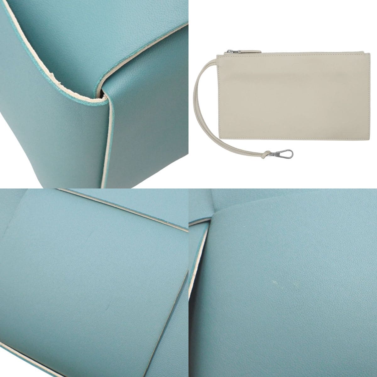 マキシイントレチャート ラージ アルコ トートバッグ ラムスキン ライトブルー