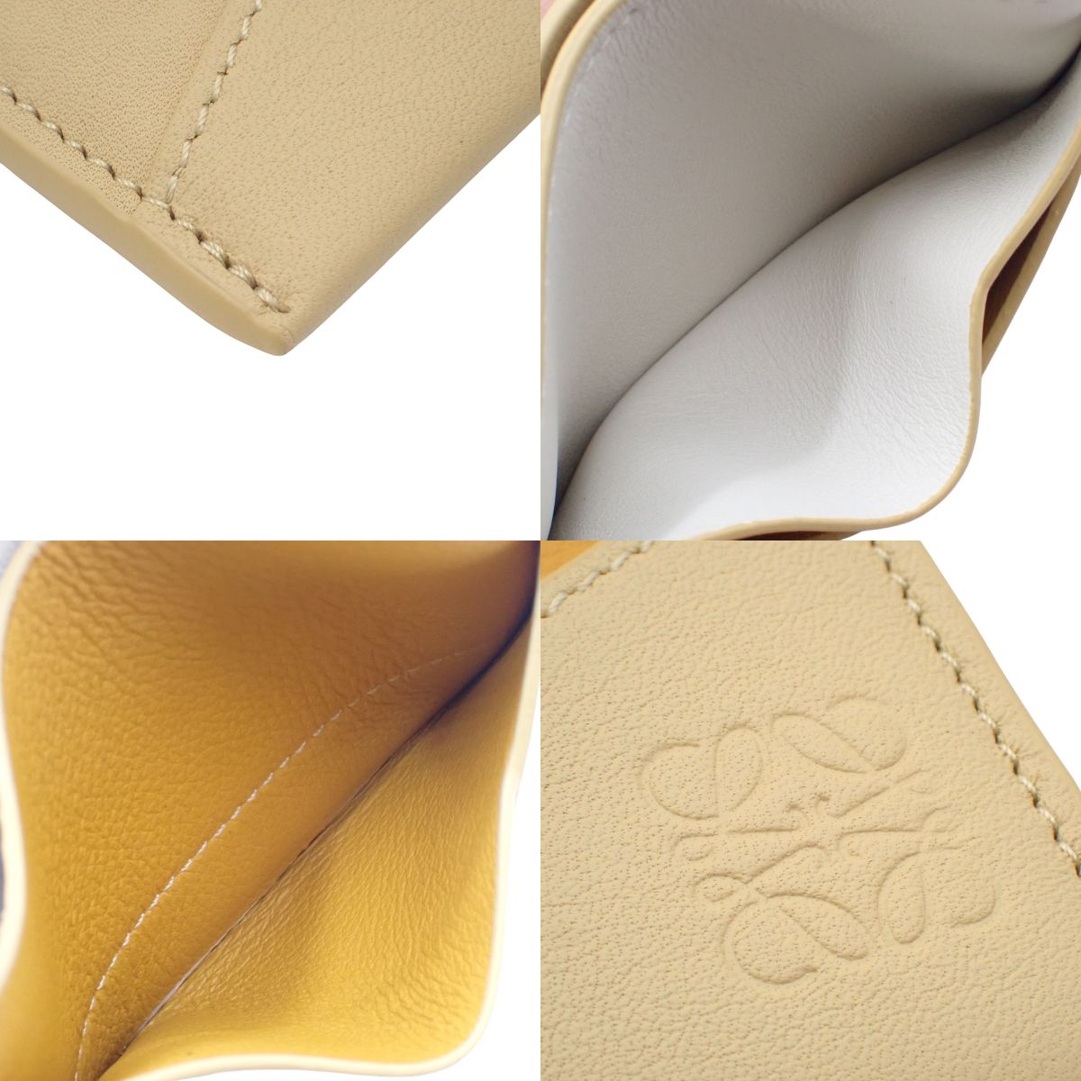Puzzle Plain Card Holder in Calfskin, Cream, Yellow, and White (C510Q77X06)