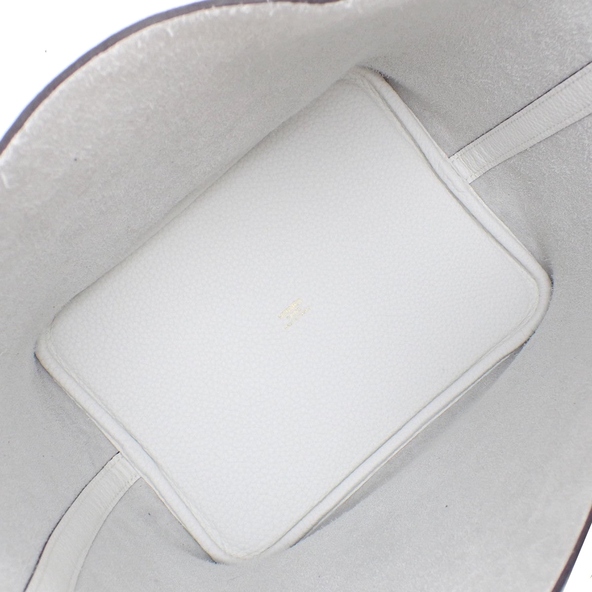 [Unused] Picotin Lock MM Taurillon Clemence New White Gold Hardware K Stamp