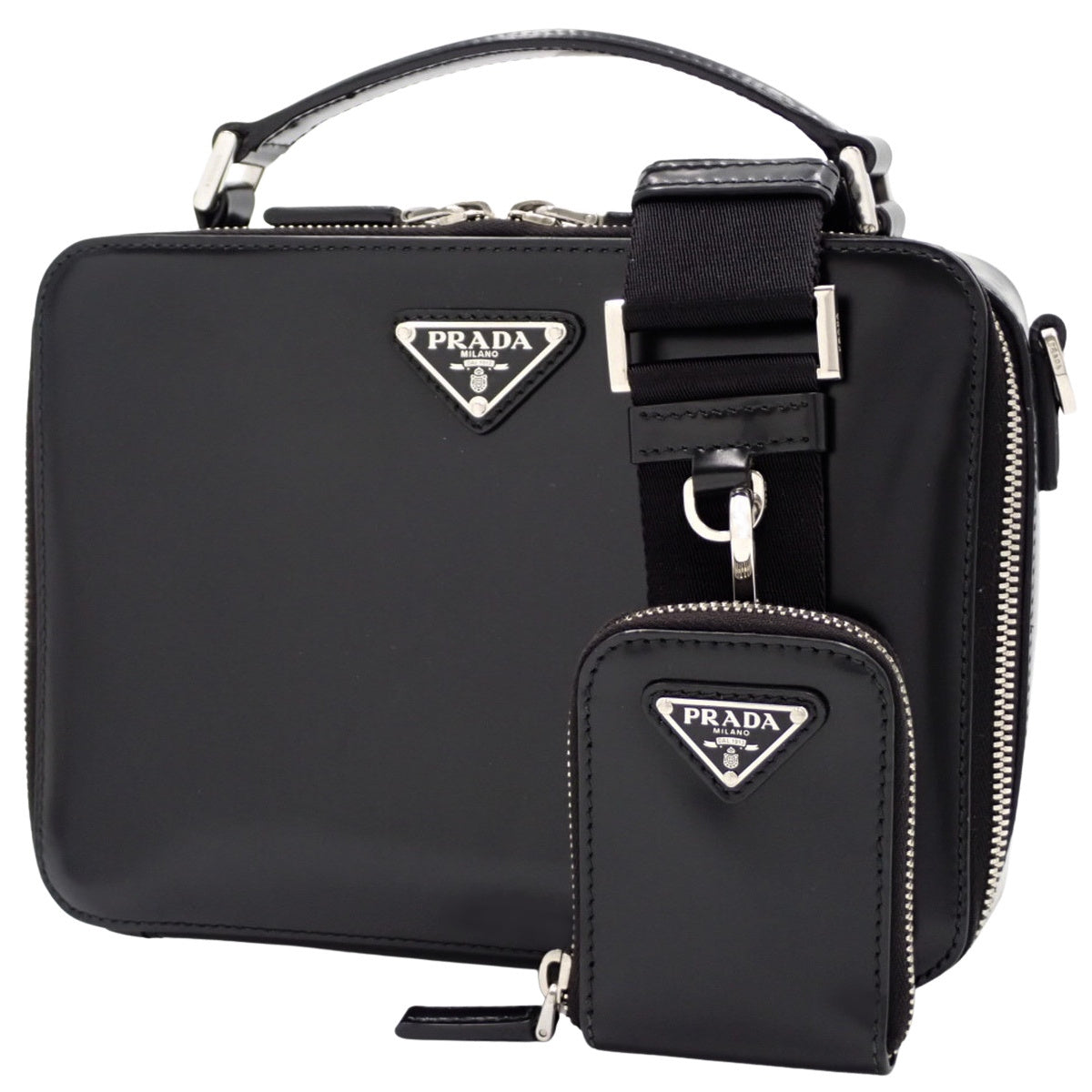 ブリック トライアングルロゴバッグ レザー NERO ネロ 2VH069